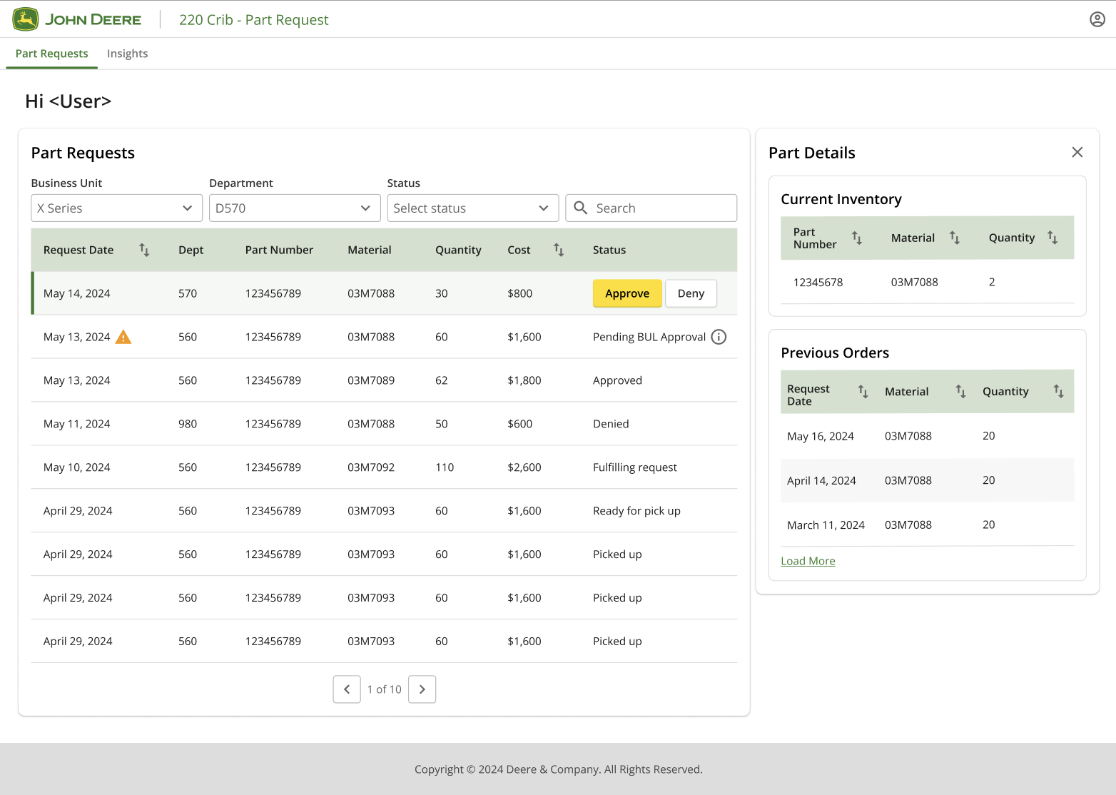 Early iteration of module leader dashboard